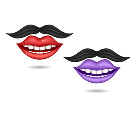 Obraz premium Purple and red lips