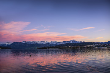 Fototapeta premium Fascinating view of Lucerne Lake in Switzerland