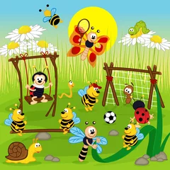 Fotobehang insect playing in the playground - vector illustration, eps © nataka