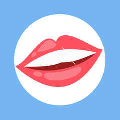 Smile with White Tooth Design Flat