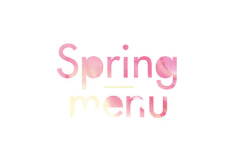 Text spring menu in watercolor style