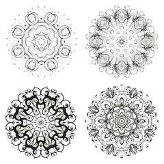 set of different circular symmetric patterns