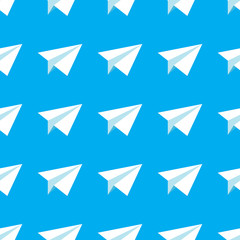 Paper Planes Seamless Pattern. Repeating abstract background with paper planes.