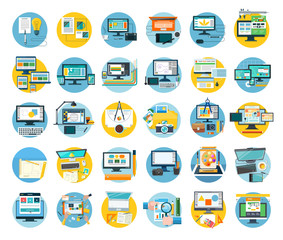 Set of Web Design Icon Flat Concept