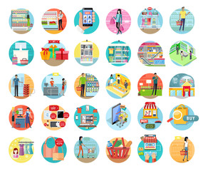 People in Supermarket Interior Design