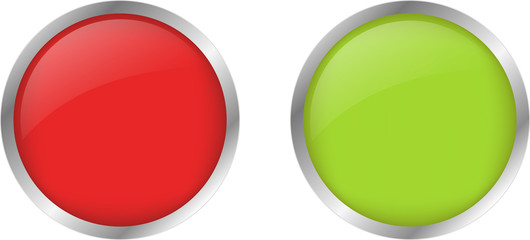 Zwei Buttons Grün und Rot 