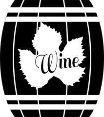Naklejki  Wino, beczka na wino, logo