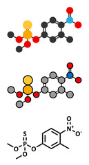 Fenitrothion phosphorothioate insecticide molecule.