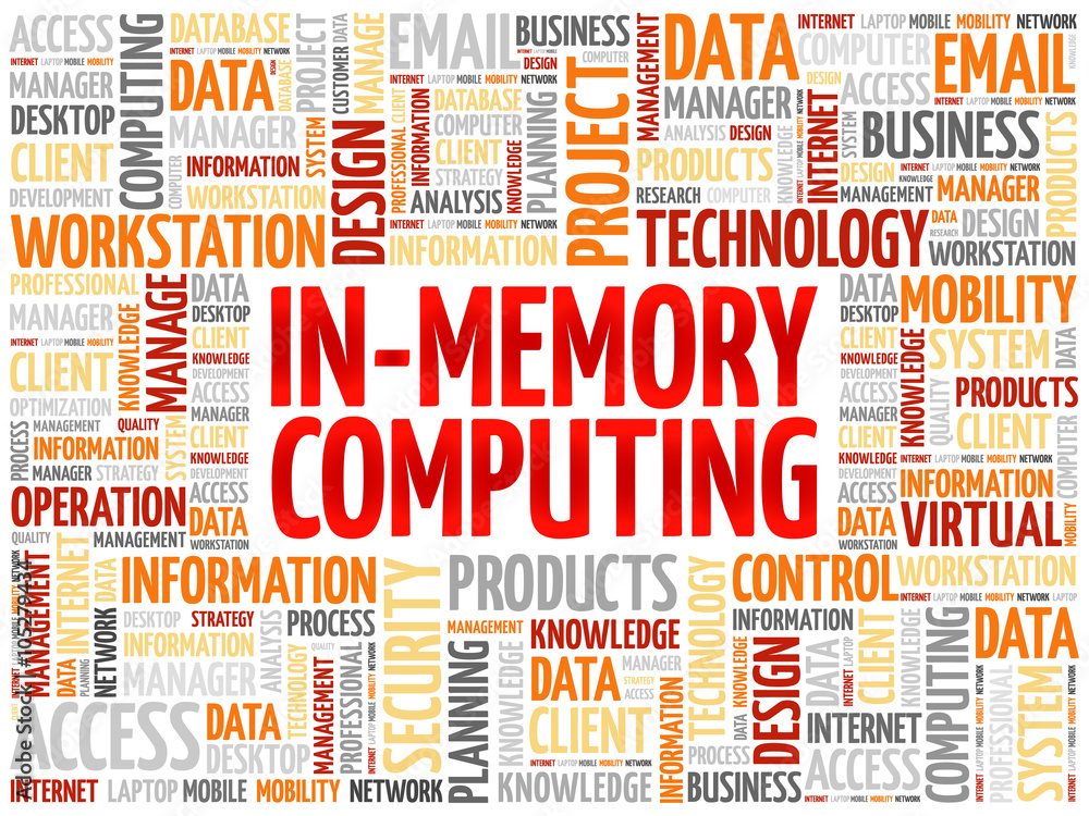 Poster in-memory computing word cloud concept