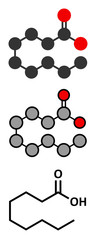Nonanoic acid (pelargonic acid) molecule. 