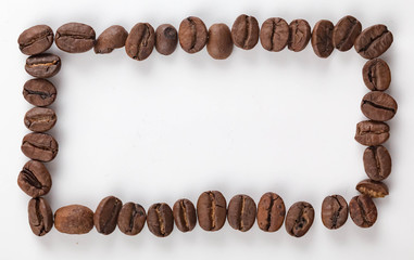 ramka z ziaren kawy, tło 