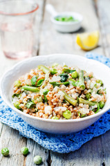 Buckwheat with green peas and beans