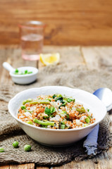 Buckwheat with green peas and beans