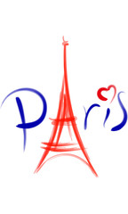 Eiffel Tower Paris with heart vector