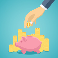 Money saving concept in flat style design.