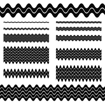 Graphic design elements - wave line set