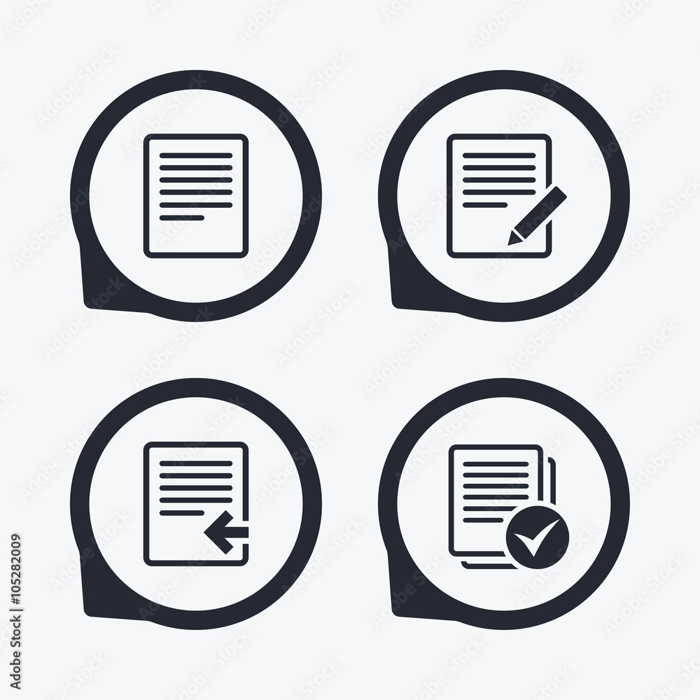 Poster document icons. upload file and checkbox.