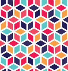 Vector modern seamless colorful geometry pattern, color abstract geometric background, pillow multicolored print, retro texture, hipster fashion design