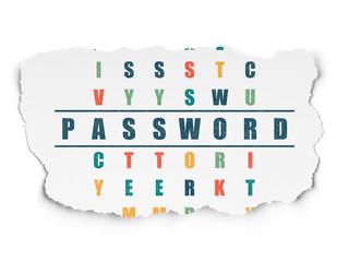 Obraz premium Protection concept: Password in Crossword Puzzle