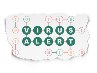 Safety concept: Virus Alert on Torn Paper background