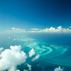 Naklejka premium Luftbild mit Sicht auf die Bahamas