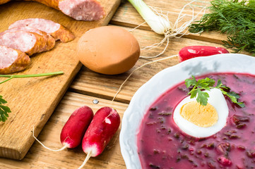 Borscht made with beets 