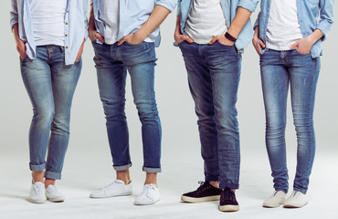 Naklejka premium Young people in jeans