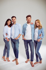 Young people in jeans