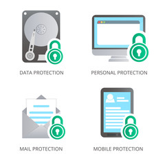 data set security icon on your computer, email, hard drive