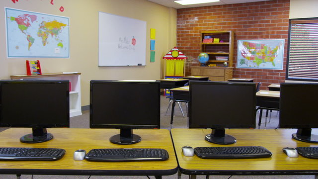 Computers in elementary school classroom