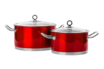 Red steel pans