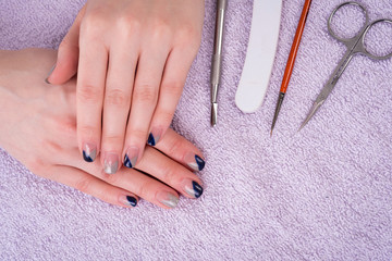 woman nail manicure