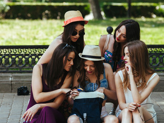 five beautiful young girls