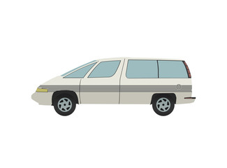 Minivan Car. Flat Design Style. Vector Illustration