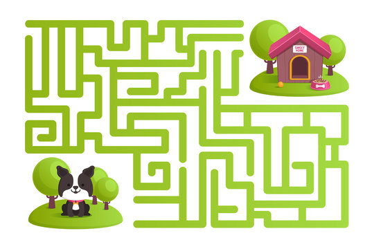 labyrinth dog and dog house