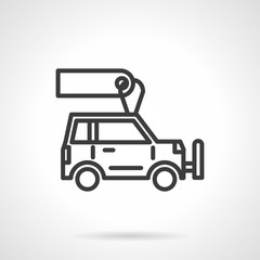 Car store black line design vector icon