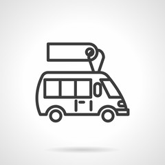 Minibus for sale  black line design vector icon