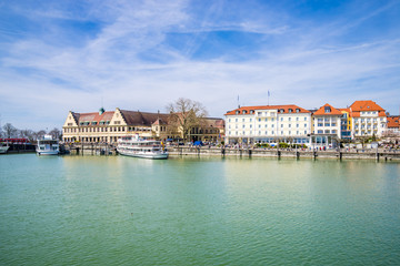 Fototapeta na wymiar Lindau harbour, Lake Constance (Bavaria, Germany),