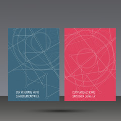 Abstract geometric image. Set in beautiful design pieces. A4 format template. Vector composition for design