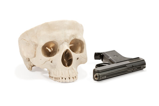 Gun and skull