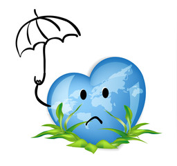  world globe in the shape of  heart symbol. 