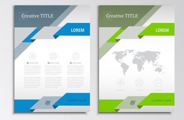 Vector brochure template. A4 format layout. Home page and more. Infographics, headers, stylish appearance