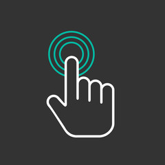 Fototapeta premium Click hand icon, click hand icon vector, flat click hand icon design