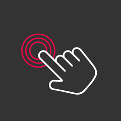 Click hand icon,  click hand icon vector,  flat click hand icon design