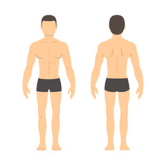 Athletic man front and back