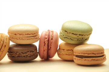 Macarons in pastel colors