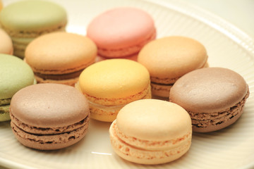 Macarons in pastel colors