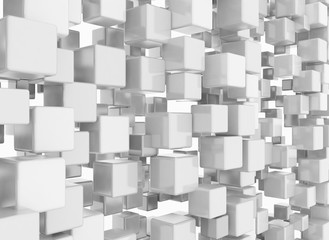 3D cubes background white