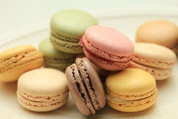 Fototapeta na wymiar Macarons in pastel colors