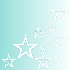 Obraz premium Paper star with a shadow on a blue background